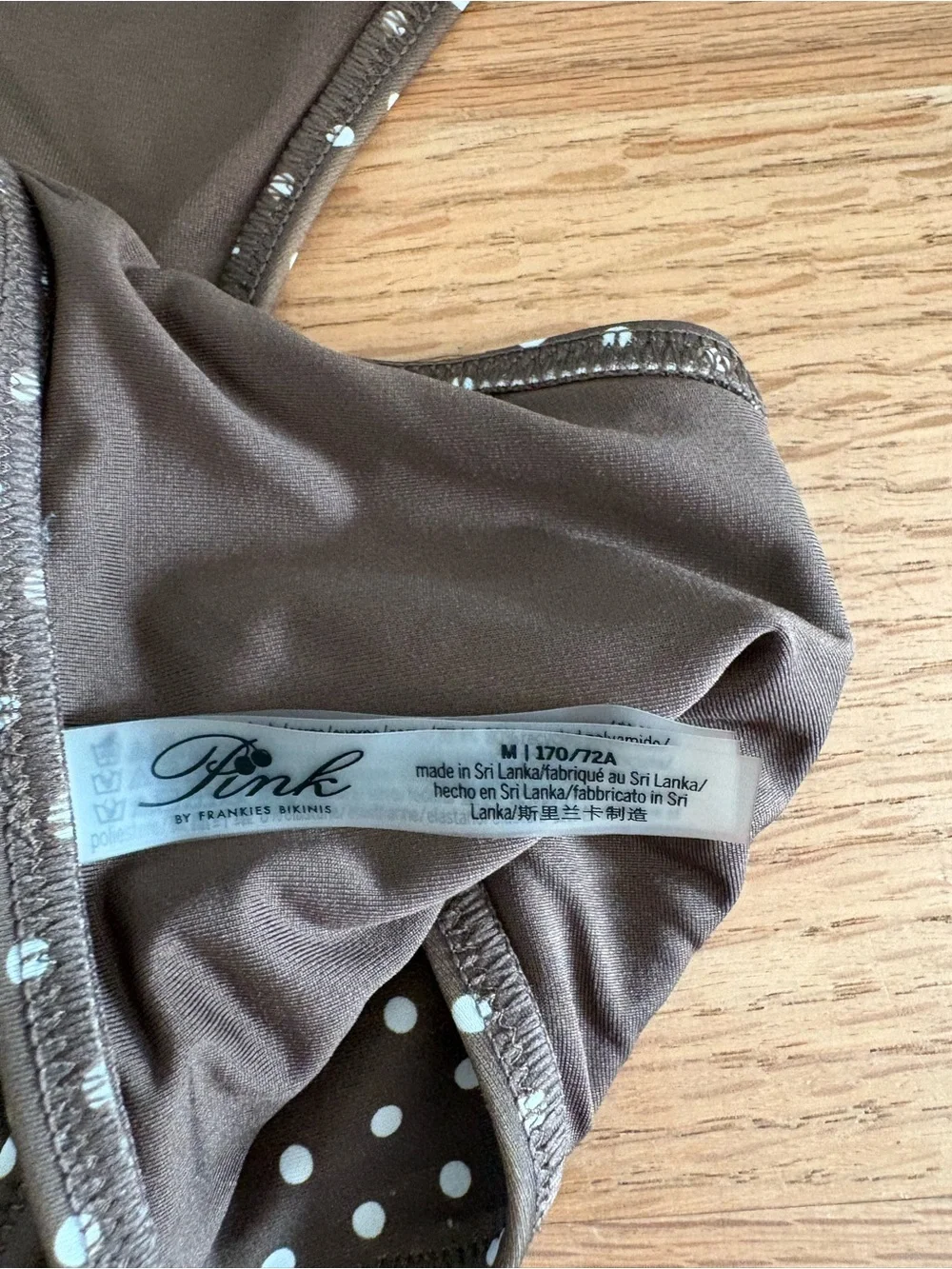 Frankie's Bikinis Brown Polka Dot Tie-Side Bikini